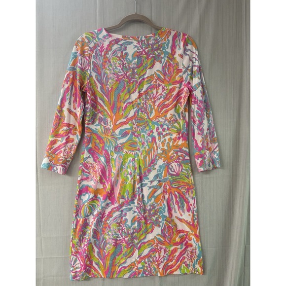 LILLY PULITZER CHRISTIE V NECK T-SHIRT TEE‎ DRESS WOMEN'S SIZE M - Picture 2 of 3